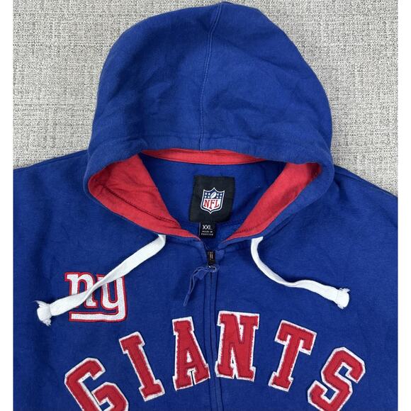 New York Giants Hoodie Sweatshirt Mens XXL Blue Red Football Full Zip G-III - Picture 10 of 13